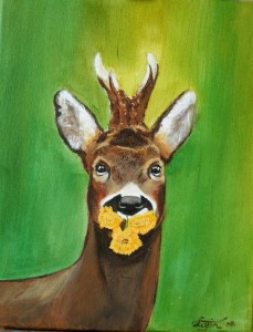 Young buck Young buck, acrylic, 11"x14"