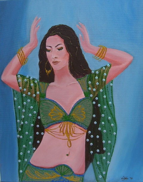 Belly dancer Belly dancer, acrylic, 16"x20"